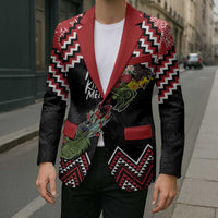 New Zealand Christmas Taniko Poutama Blazer Flora Map with Birds - Polynesian Pride