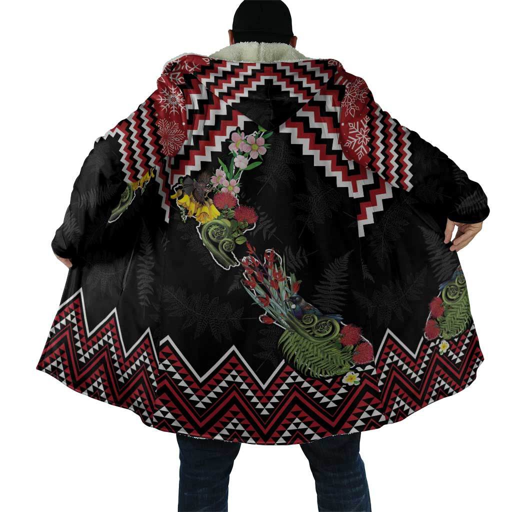 New Zealand Christmas Taniko Poutama Cloak Flora Map with Birds - Polynesian Pride