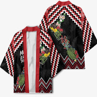 New Zealand Christmas Taniko Poutama Kimono Flora Map with Birds - Polynesian Pride