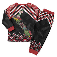 New Zealand Christmas Taniko Poutama Christmas Pajama Set Flora Map with Birds - Polynesian Pride