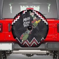 New Zealand Christmas Taniko Poutama Spare Tire Cover Flora Map with Birds - Polynesian Pride