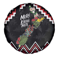 New Zealand Christmas Taniko Poutama Spare Tire Cover Flora Map with Birds - Polynesian Pride