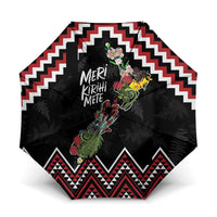 New Zealand Christmas Taniko Poutama Umbrella Flora Map with Birds - Polynesian Pride