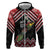 New Zealand Christmas Taniko Poutama Zip Hoodie Flora Map with Birds - Polynesian Pride
