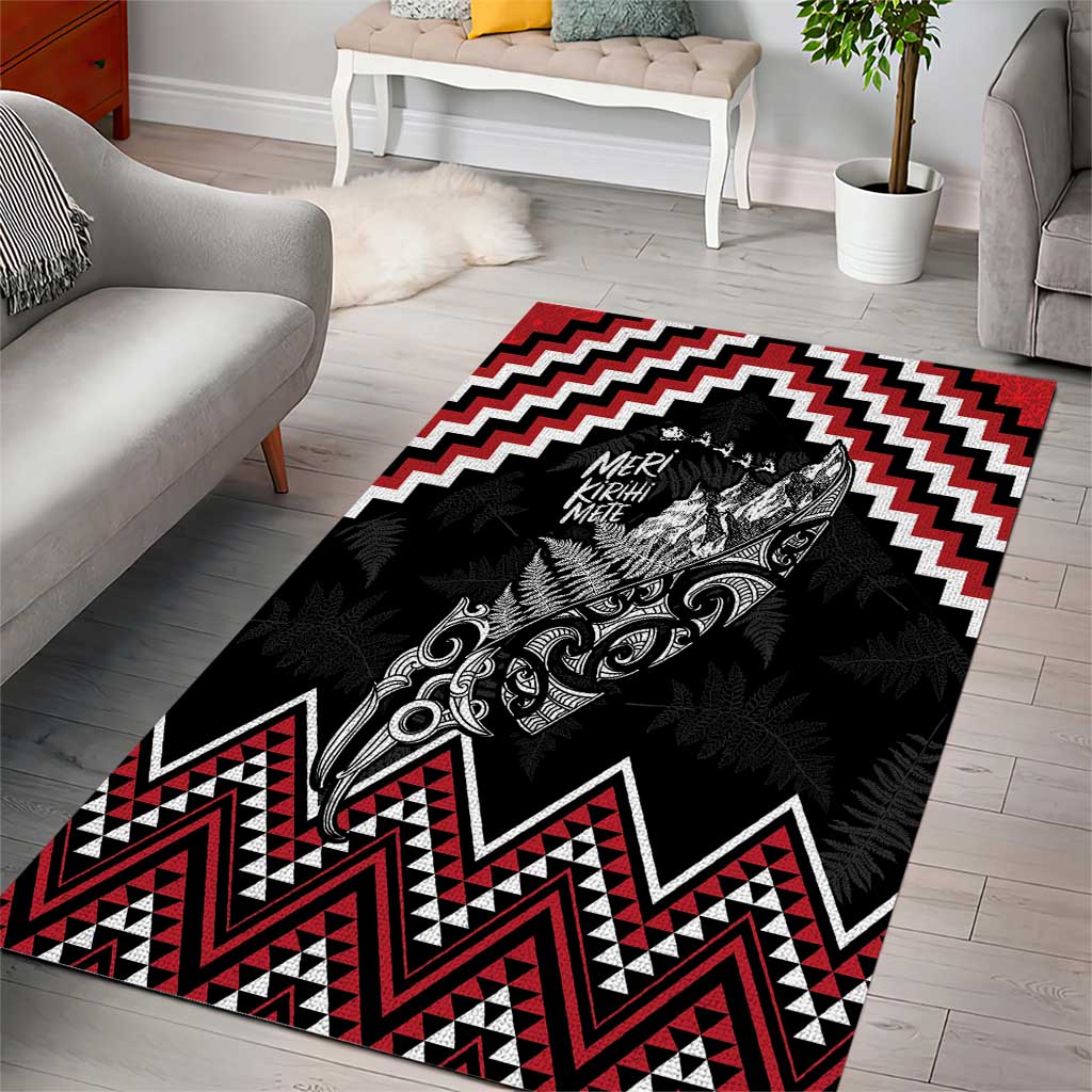 New Zealand Christmas Taniko Poutama Area Rug Mountainscape Maori Fern - Polynesian Pride