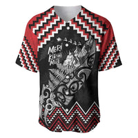 New Zealand Christmas Taniko Poutama Baseball Jersey Mountainscape Maori Fern - Polynesian Pride