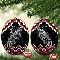 New Zealand Christmas Taniko Poutama Ceramic Ornament Mountainscape Maori Fern - Polynesian Pride