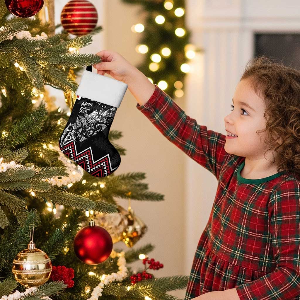 New Zealand Christmas Taniko Poutama Christmas Stocking Mountainscape Maori Fern - Polynesian Pride