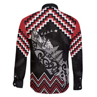 New Zealand Christmas Taniko Poutama Family Matching Off The Shoulder Long Sleeve Dress and Hawaiian Shirt Mountainscape Maori Fern - Polynesian Pride