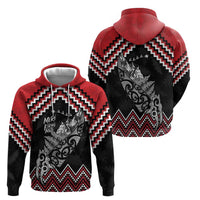 New Zealand Christmas Taniko Poutama Hoodie Mountainscape Maori Fern - Polynesian Pride