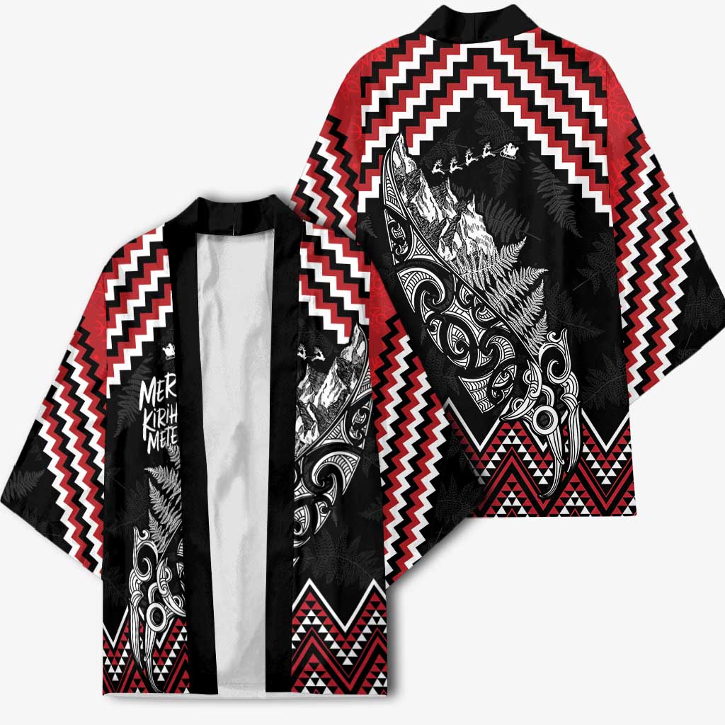 New Zealand Christmas Taniko Poutama Kimono Mountainscape Maori Fern - Polynesian Pride