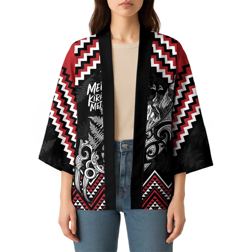 New Zealand Christmas Taniko Poutama Kimono Mountainscape Maori Fern - Polynesian Pride