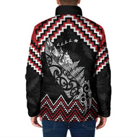 New Zealand Christmas Taniko Poutama Padded Jacket Mountainscape Maori Fern - Polynesian Pride