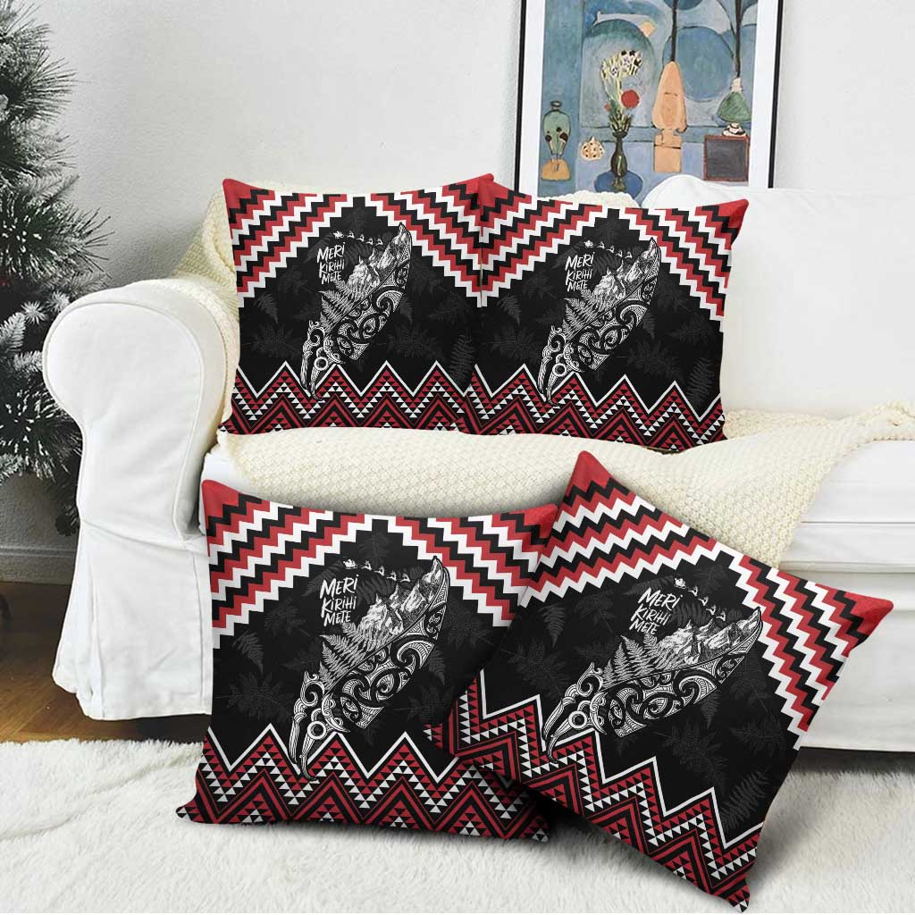 New Zealand Christmas Taniko Poutama Pillow Cover Mountainscape Maori Fern - Polynesian Pride
