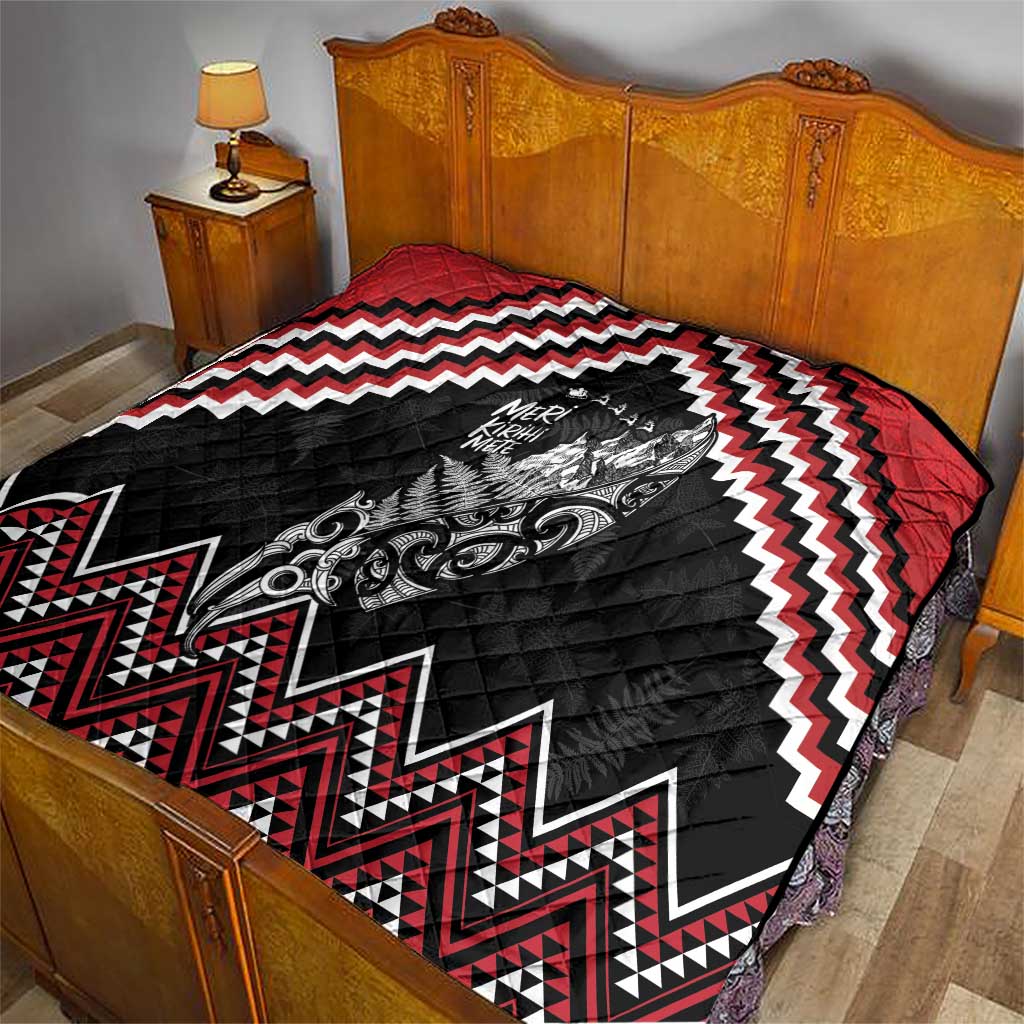 New Zealand Christmas Taniko Poutama Quilt Mountainscape Maori Fern - Polynesian Pride