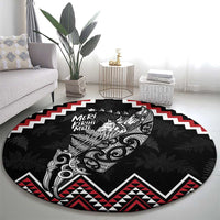 New Zealand Christmas Taniko Poutama Round Carpet Mountainscape Maori Fern - Polynesian Pride