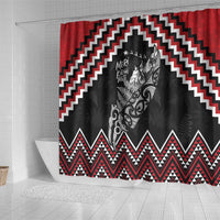 New Zealand Christmas Taniko Poutama Shower Curtain Mountainscape Maori Fern - Polynesian Pride