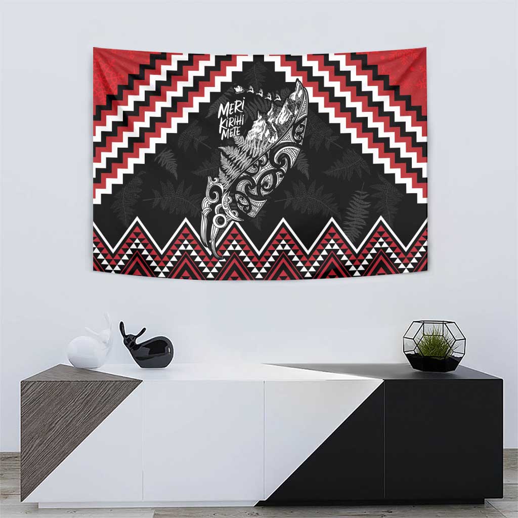 New Zealand Christmas Taniko Poutama Tapestry Mountainscape Maori Fern - Polynesian Pride