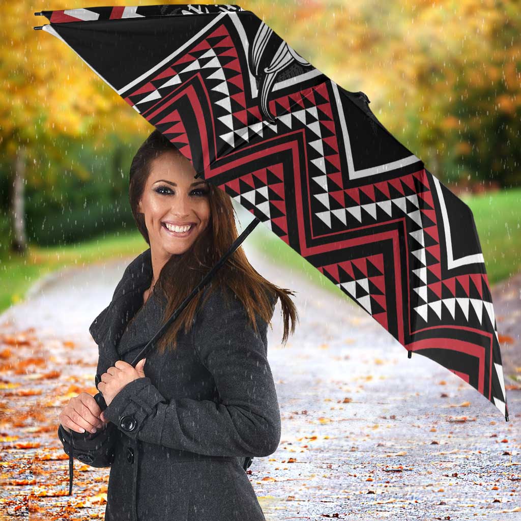New Zealand Christmas Taniko Poutama Umbrella Mountainscape Maori Fern - Polynesian Pride