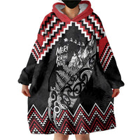 New Zealand Christmas Taniko Poutama Wearable Blanket Hoodie Mountainscape Maori Fern - Polynesian Pride