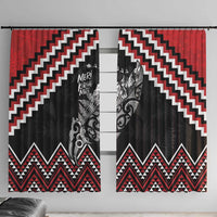New Zealand Christmas Taniko Poutama Window Curtain Mountainscape Maori Fern - Polynesian Pride