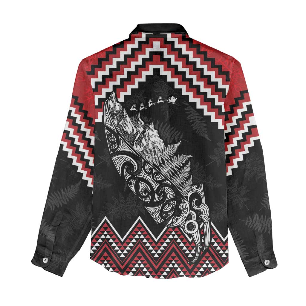 New Zealand Christmas Taniko Poutama Women Casual Shirt Mountainscape Maori Fern - Polynesian Pride