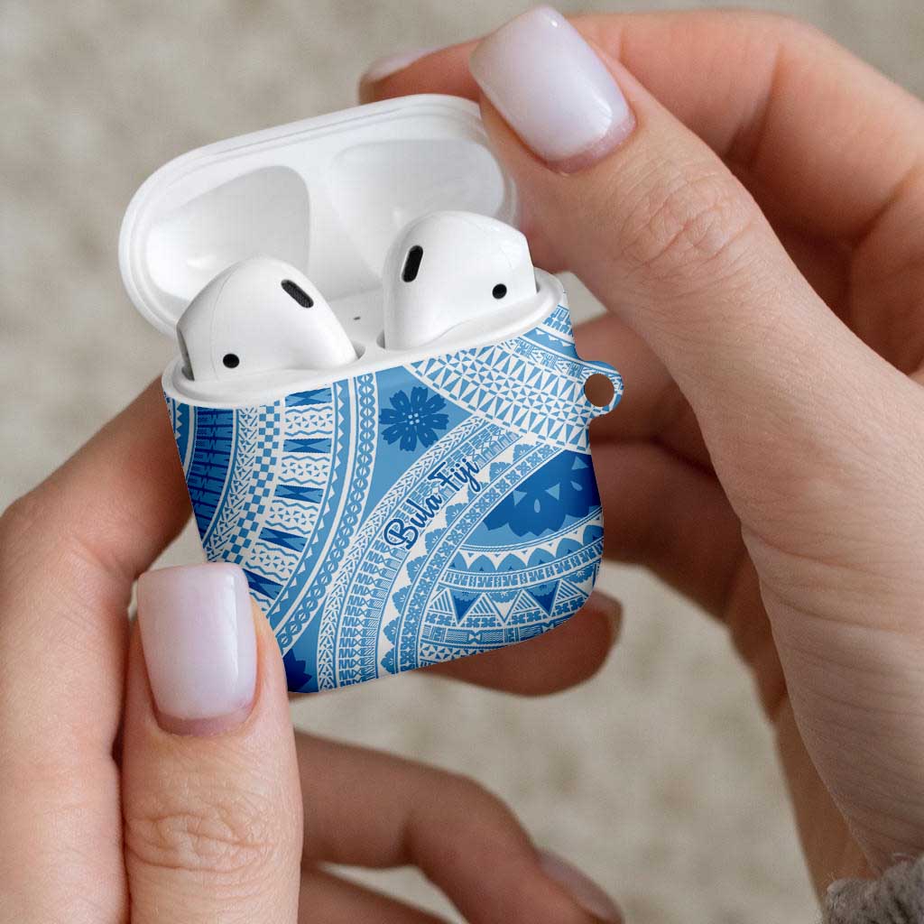 Bula Fiji Classic Masi Tapa AirPods Case Turquoise - Polynesian Pride