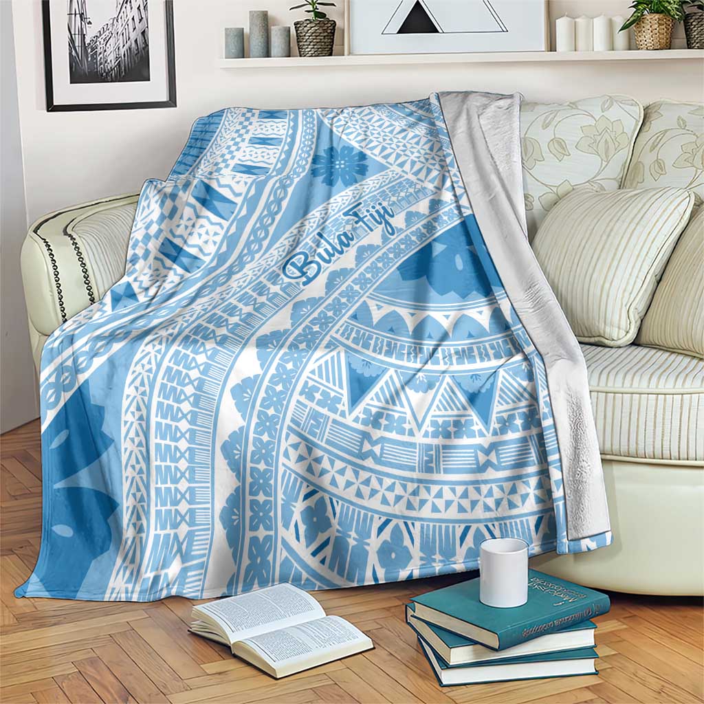 Bula Fiji Classic Masi Tapa Blanket Turquoise - Polynesian Pride