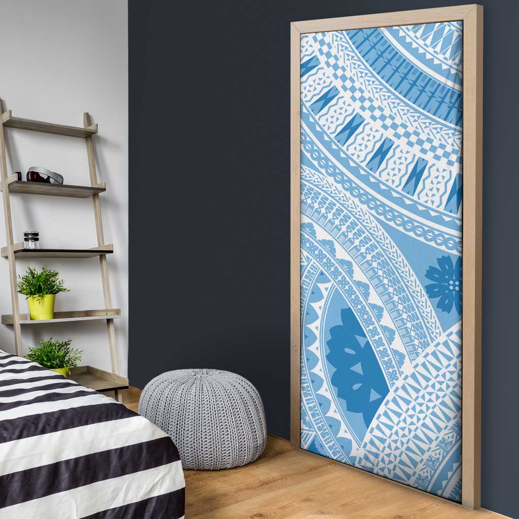 Bula Fiji Classic Masi Tapa Door Cover Turquoise - Polynesian Pride