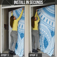 Bula Fiji Classic Masi Tapa Door Cover Turquoise - Polynesian Pride