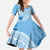 Bula Fiji Classic Masi Tapa Family Matching Mermaid Dress and Hawaiian Shirt Turquoise - Polynesian Pride