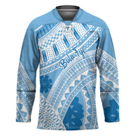 Bula Fiji Classic Masi Tapa Hockey Jersey Turquoise - Polynesian Pride