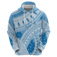 Bula Fiji Classic Masi Tapa Hoodie Turquoise - Polynesian Pride