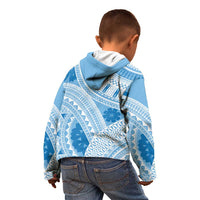 Bula Fiji Classic Masi Tapa Kid Hoodie Turquoise - Polynesian Pride