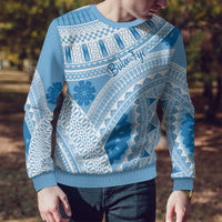 Bula Fiji Classic Masi Tapa Ugly Christmas Sweater Turquoise - Polynesian Pride