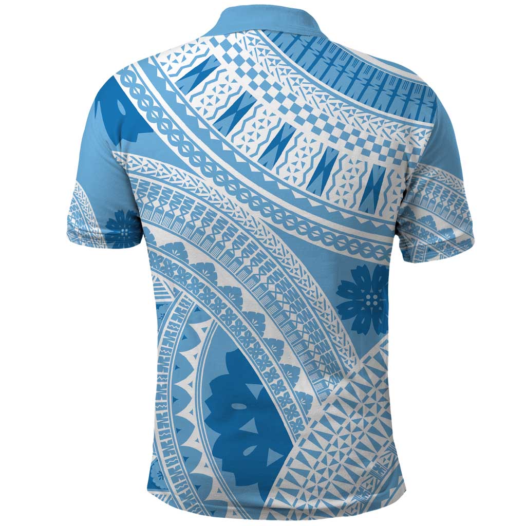 Bula Fiji Classic Masi Tapa Polo Shirt Turquoise - Polynesian Pride