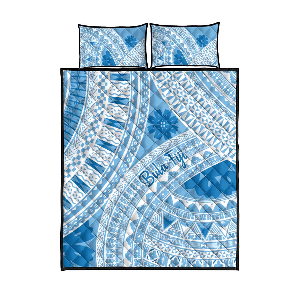 Bula Fiji Classic Masi Tapa Quilt Bed Set Turquoise - Polynesian Pride