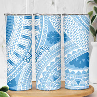 Bula Fiji Classic Masi Tapa Skinny Tumbler Turquoise - Polynesian Pride