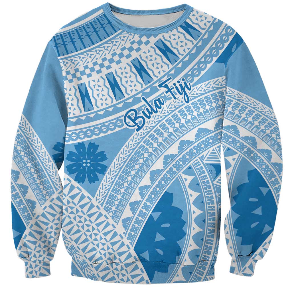 Bula Fiji Classic Masi Tapa Sweatshirt Turquoise - Polynesian Pride