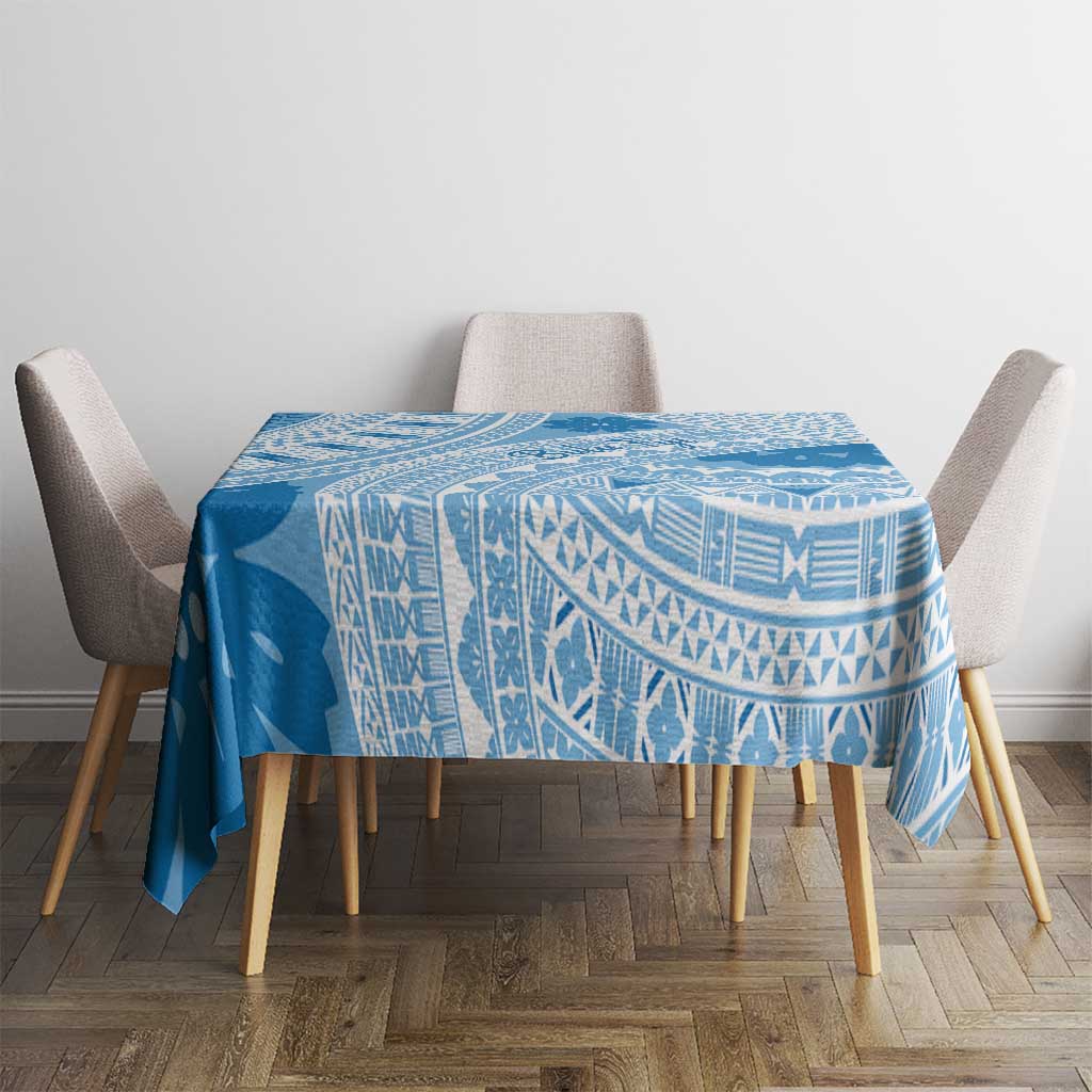 Bula Fiji Classic Masi Tapa Tablecloth Turquoise - Polynesian Pride