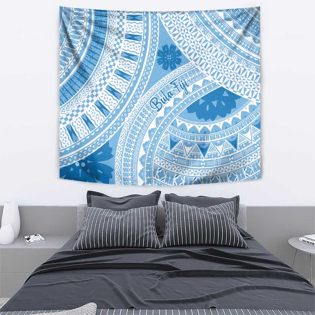 Bula Fiji Classic Masi Tapa Tapestry Turquoise - Polynesian Pride