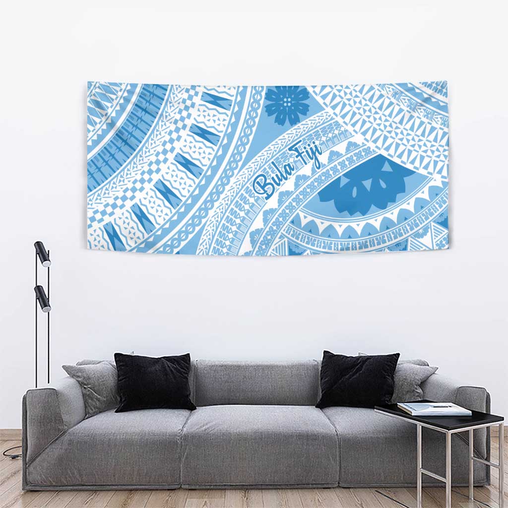 Bula Fiji Classic Masi Tapa Tapestry Turquoise - Polynesian Pride