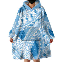 Bula Fiji Classic Masi Tapa Wearable Blanket Hoodie Turquoise - Polynesian Pride