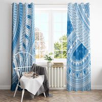 Bula Fiji Classic Masi Tapa Window Curtain Turquoise - Polynesian Pride
