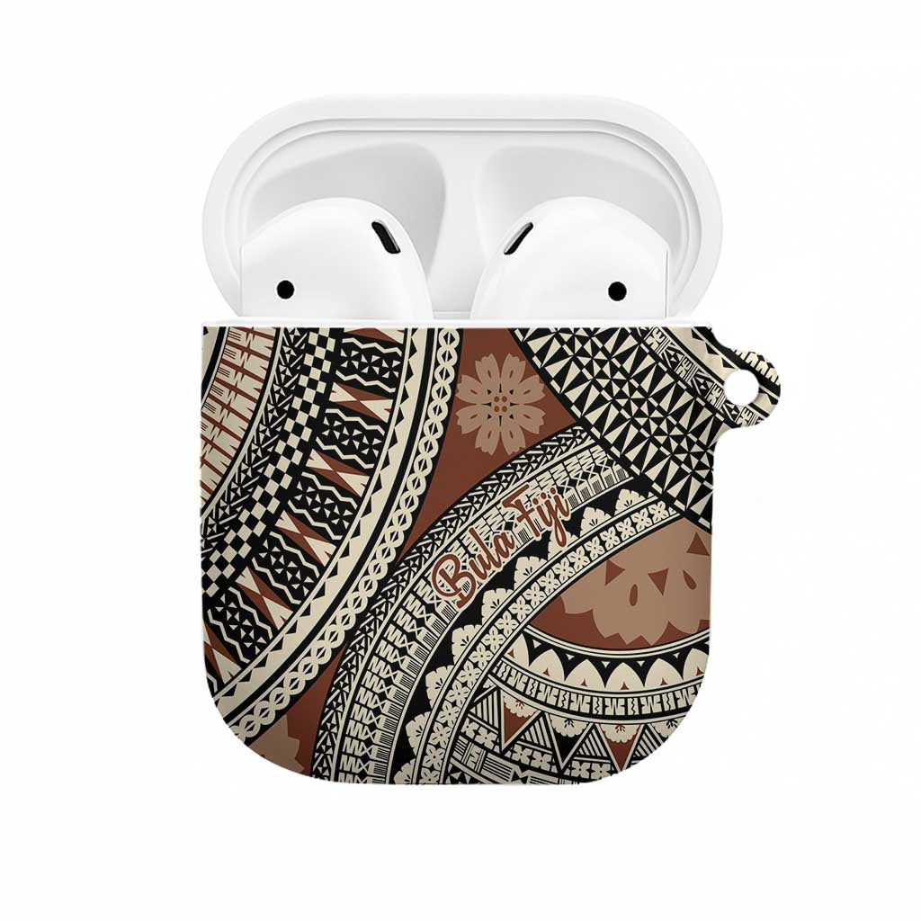 Bula Fiji Classic Masi Tapa AirPods Case Vintage Brown - Polynesian Pride
