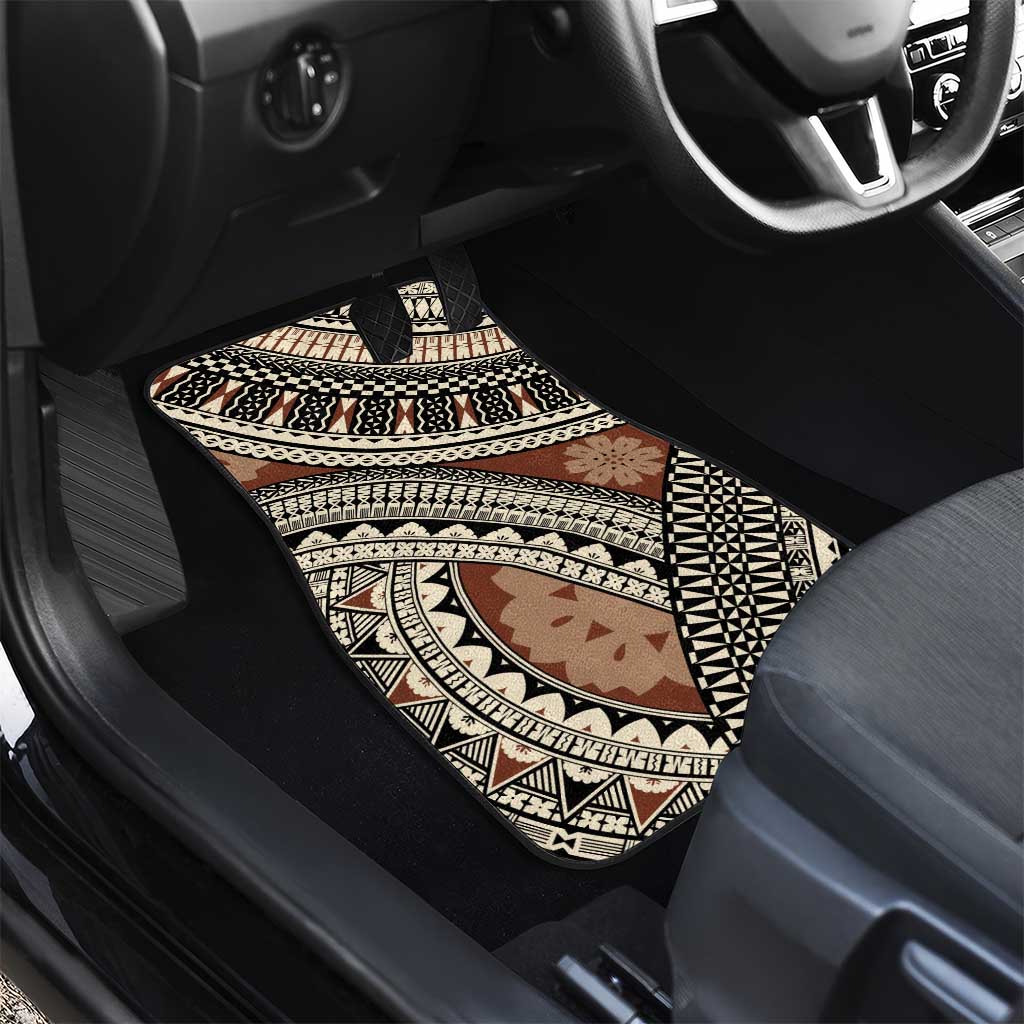 Bula Fiji Classic Masi Tapa Car Mats Vintage Brown - Polynesian Pride