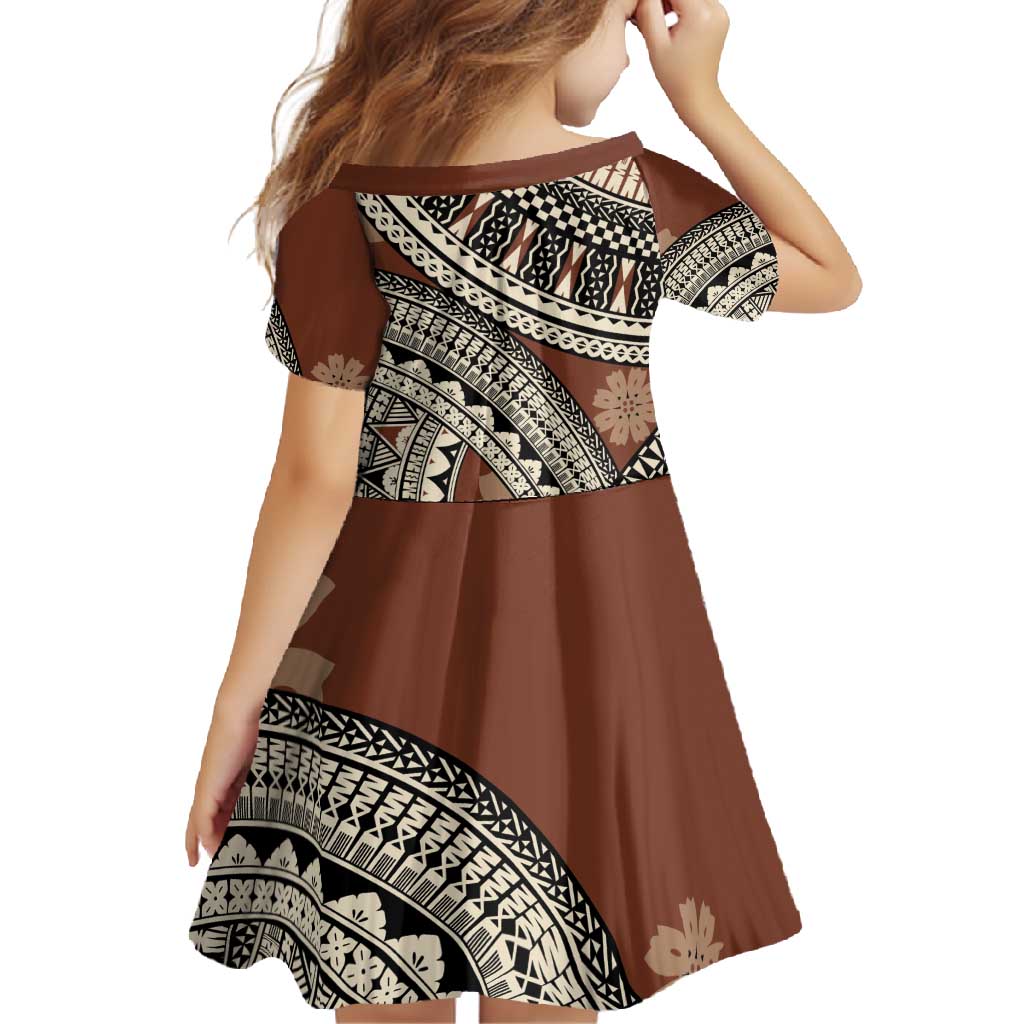 Bula Fiji Classic Masi Tapa Family Matching Long Sleeve Bodycon Dress and Hawaiian Shirt Vintage Brown - Polynesian Pride
