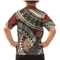 Bula Fiji Classic Masi Tapa Family Matching Mermaid Dress and Hawaiian Shirt Vintage Brown - Polynesian Pride