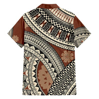 Bula Fiji Classic Masi Tapa Family Matching Puletasi and Hawaiian Shirt Vintage Brown LT7 - Polynesian Pride