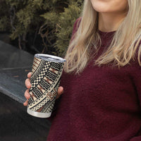 Bula Fiji Classic Masi Tapa Tumbler Cup Vintage Brown - Polynesian Pride